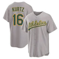 Fenge Athletics #16 Nick Kurtz Player Gray Home Game Stitched Jerseys