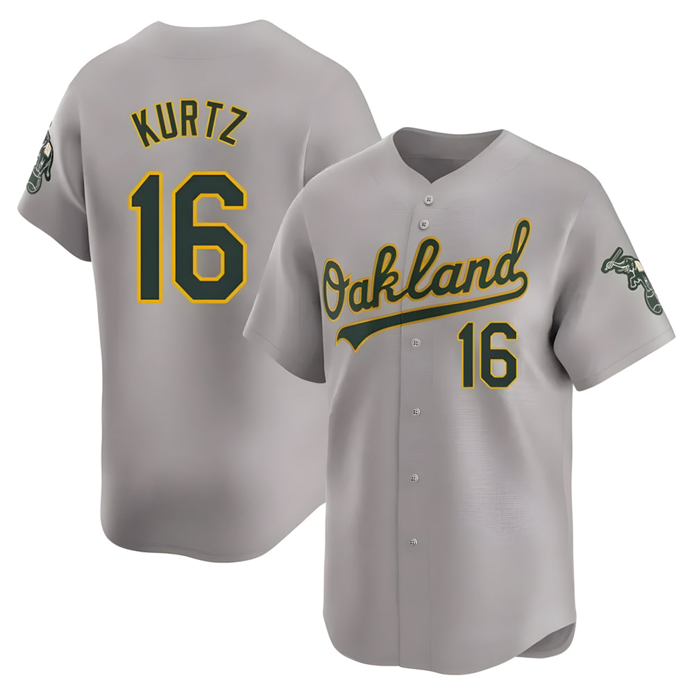 Fenge Athletics #16 Nick Kurtz Player Grey Home Limited Stitched Jerseys