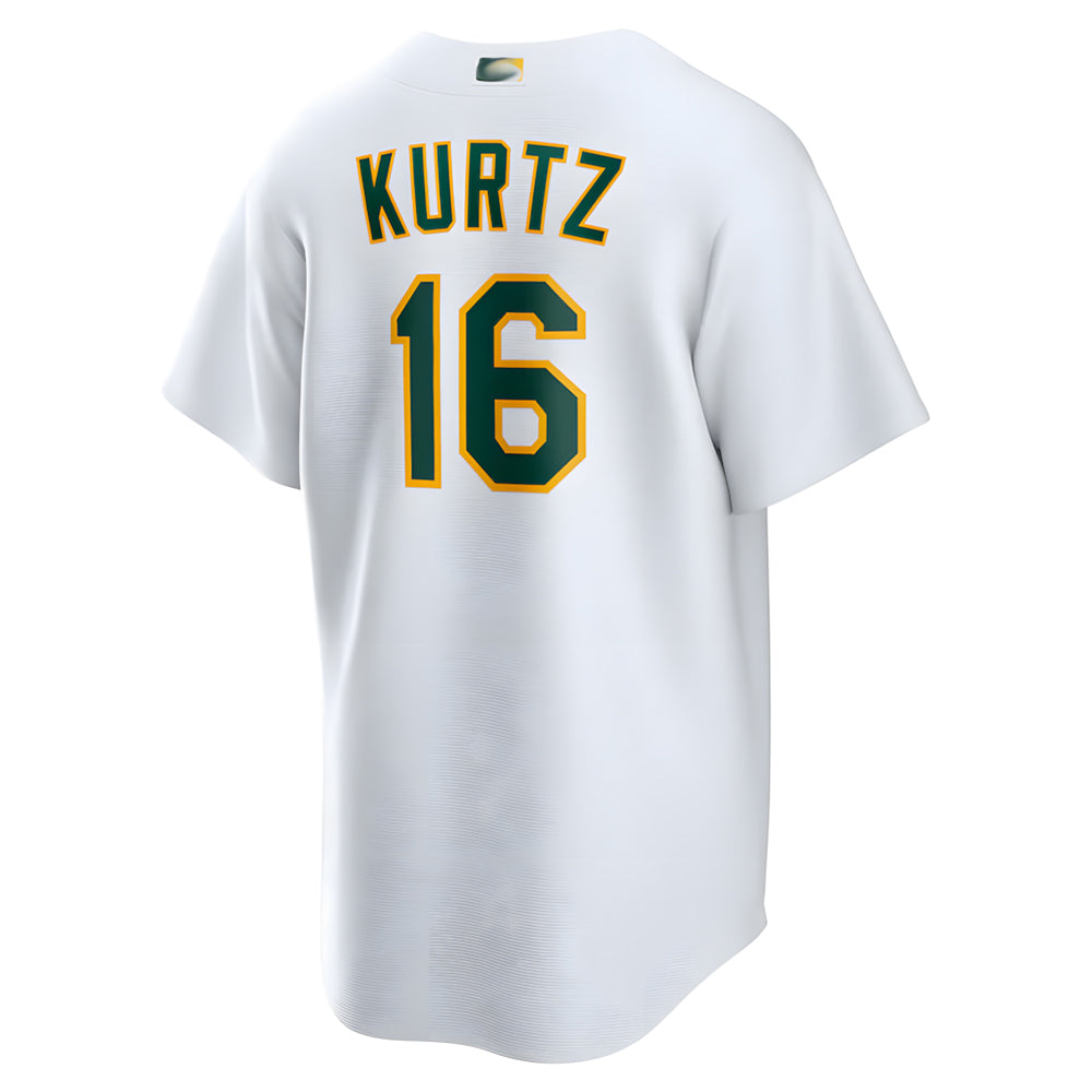 Fenge Athletics #16 Nick Kurtz Player White Home Game Stitched Jerseys