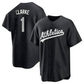 Fenge Athletics #1 Denzel Clarke player Black&White Replica Stitched Jersey