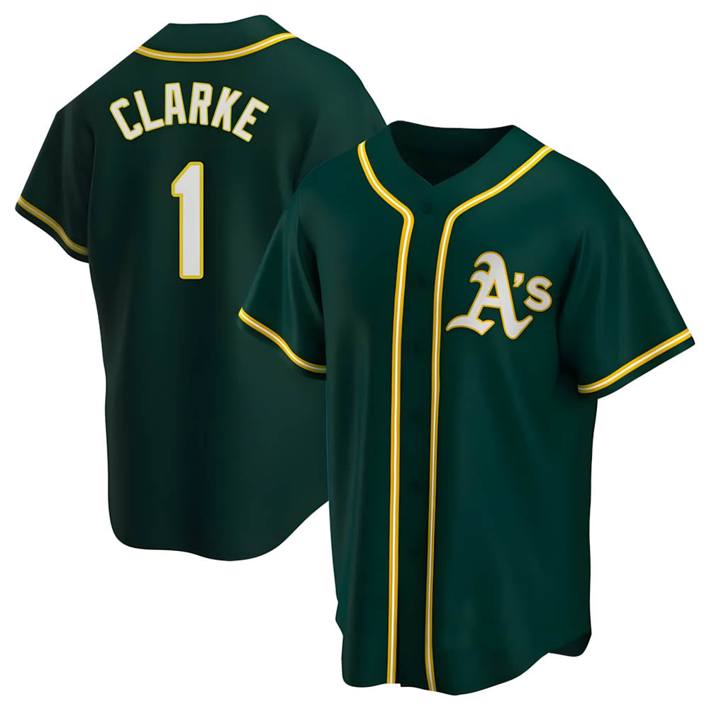 Fenge Athletics #1 Denzel Clarke player Green Replica Alternate Stitched Jersey