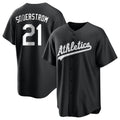 Fenge Athletics #21 Tyler Soderstrom Player Black&White Replica Stitched Jersey