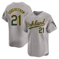 Fenge Athletics #21 Tyler Soderstrom Player Gray Limited Away Stitched Jersey