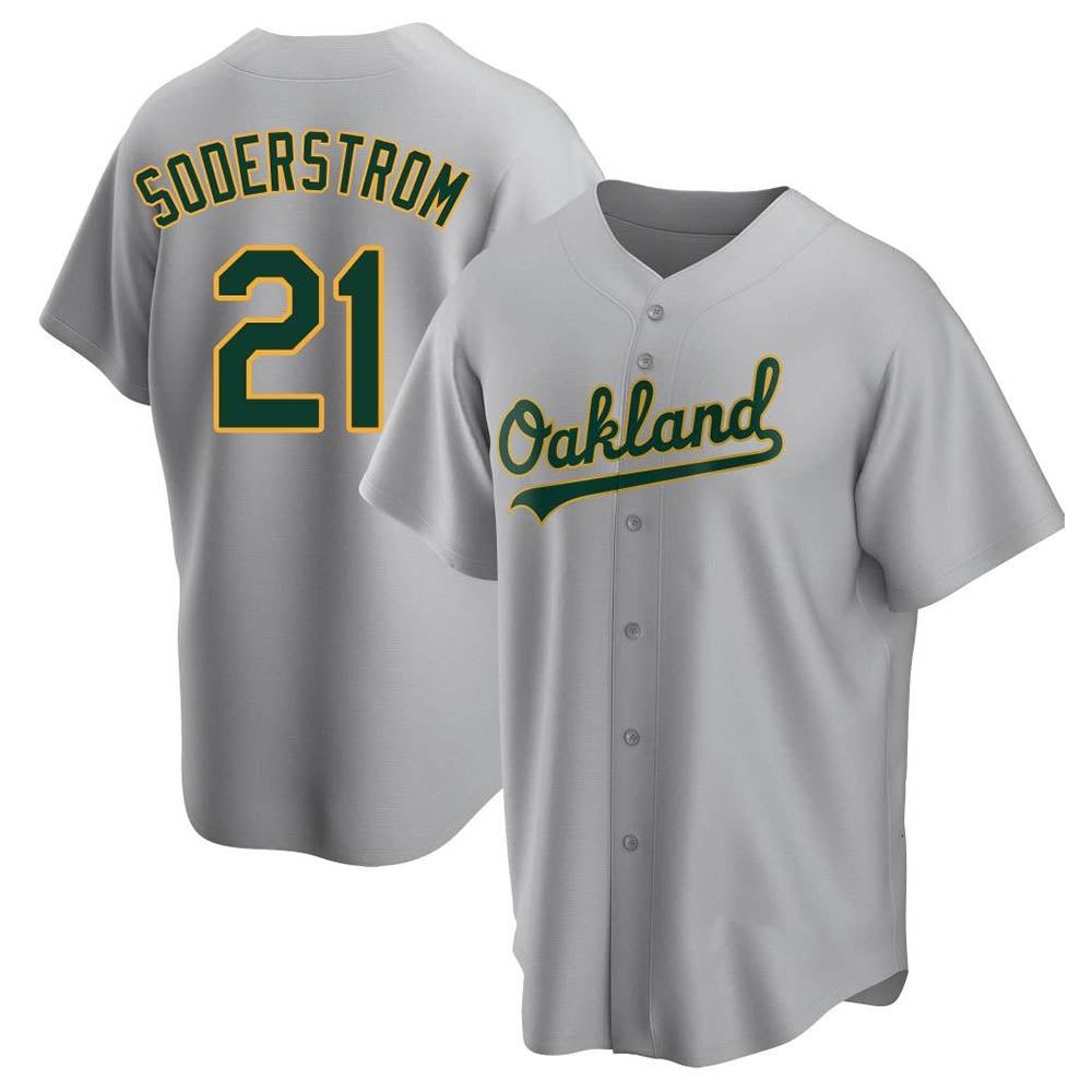 Fenge Athletics #21 Tyler Soderstrom Player Gray Replica Road Stitched Jersey