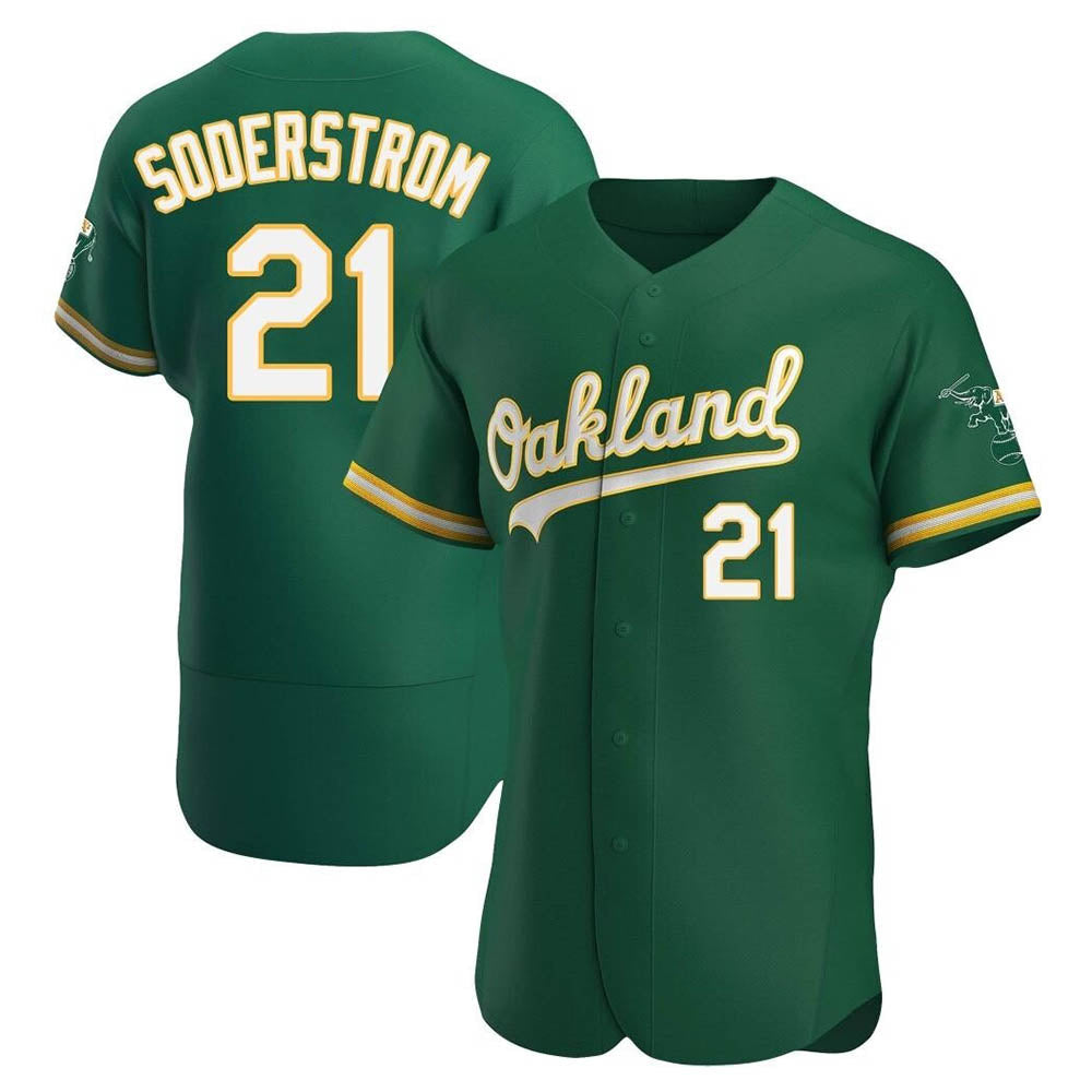 Fenge Athletics #21 Tyler Soderstrom Player Green Authentic Kelly Alternate Stitched Jersey