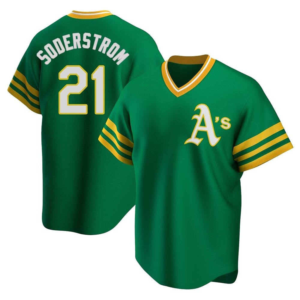 Fenge Athletics #21 Tyler Soderstrom Player Green Replica Cooperstown Collection Stitched Jersey