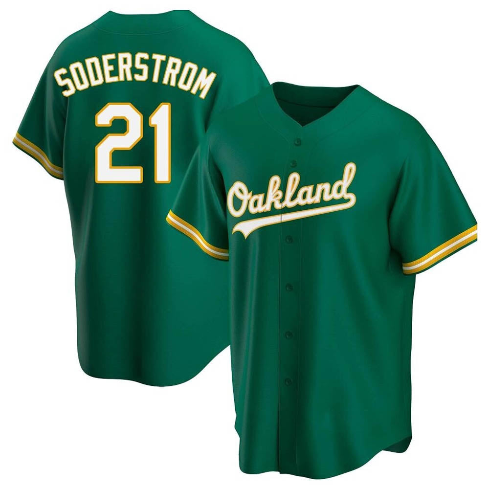 Fenge Athletics #21 Tyler Soderstrom Player Green Replica Kelly Alternate Stitched Jersey