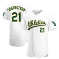 Fenge Athletics #21 Tyler Soderstrom Player White Authentic Home Stitched Jersey