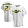 Fenge Athletics #21 Tyler Soderstrom Player White Replica Home Stitched Jersey