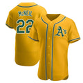 Fenge Athletics #22 Jeff McNeil player Gold Authentic Alternate Stitched Jersey