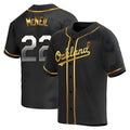Fenge Athletics #22 Jeff McNeil player Gold Replica Black en Alternate Stitched Jersey