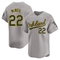 Fenge Athletics #22 Jeff McNeil player Gray Limited Away Stitched Jersey