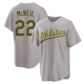 Fenge Athletics #22 Jeff McNeil player Gray Replica Away Stitched Jersey