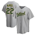 Fenge Athletics #22 Jeff McNeil player Gray Replica Road Stitched Jersey