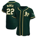 Fenge Athletics #22 Jeff McNeil player Green Authentic Alternate Stitched Jersey