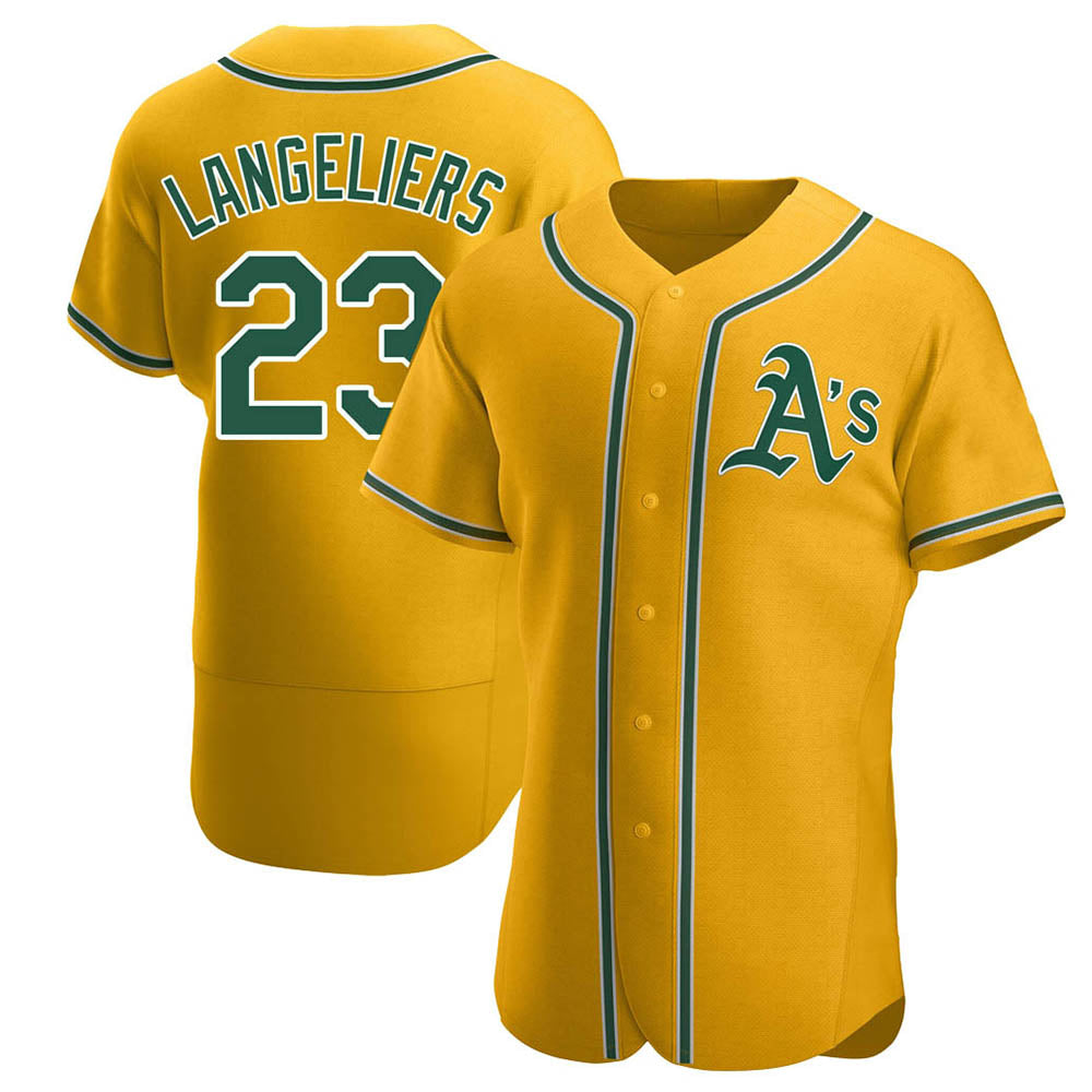 Fenge Athletics #23 Shea Langeliers Player Gold Authentic Alternate Stitched Jerseys