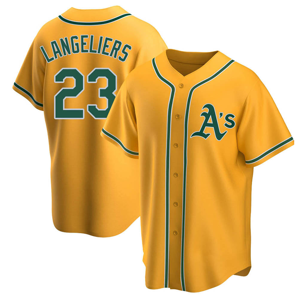 Fenge Athletics #23 Shea Langeliers Player Gold Replica Alternate Stitched Jersey