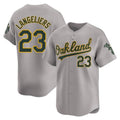 Fenge Athletics #23 Shea Langeliers Player Gray Limited Away Stitched Jersey