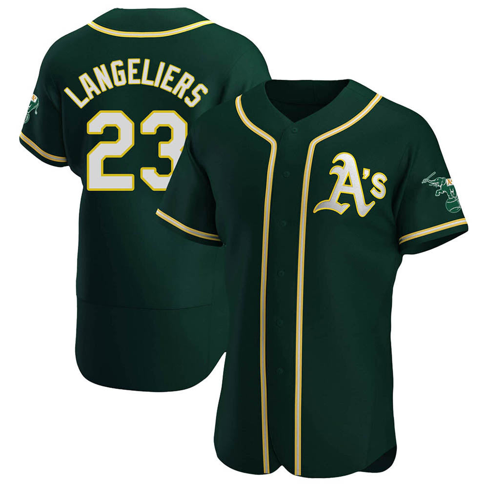 Fenge Athletics #23 Shea Langeliers Player Green Authentic Alternate Stitched Jerseys