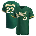 Fenge Athletics #23 Shea Langeliers Player Green Authentic Kelly Alternate Stitched Jerseys