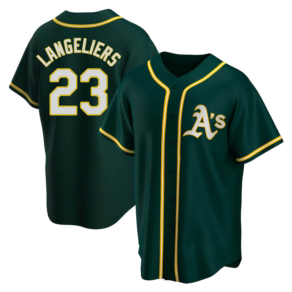 Fenge Athletics #23 Shea Langeliers Player Green Replica Alternate Stitched Jerseys