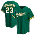 Fenge Athletics #23 Shea Langeliers Player Green Replica Kelly Alternate Stitched Jerseys
