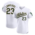 Fenge Athletics #23 Shea Langeliers Player White Elite Home Stitched Jersey