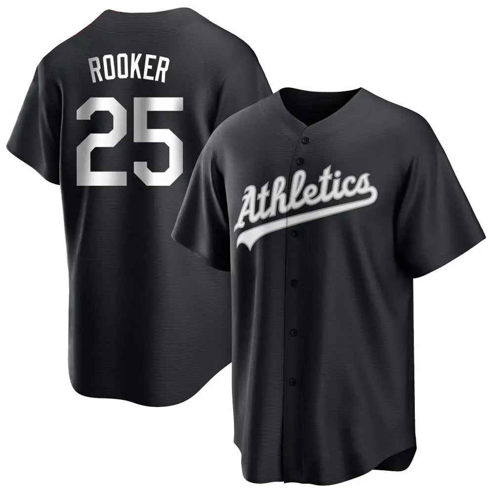 Fenge Athletics #25 Brent Rooker Black Replica Game Personalized Jerseys