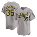 Fenge Athletics #35 Rickey Henderson Player Gray Limited Away Stitched Jersey