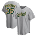 Fenge Athletics #35 Rickey Henderson Player Gray Replica Road Stitched Jersey