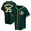 Fenge Athletics #35 Rickey Henderson Player Green Replica Alternate Stitched Jersey