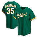 Fenge Athletics #35 Rickey Henderson Player Green Replica Kelly Alternate Stitched Jersey
