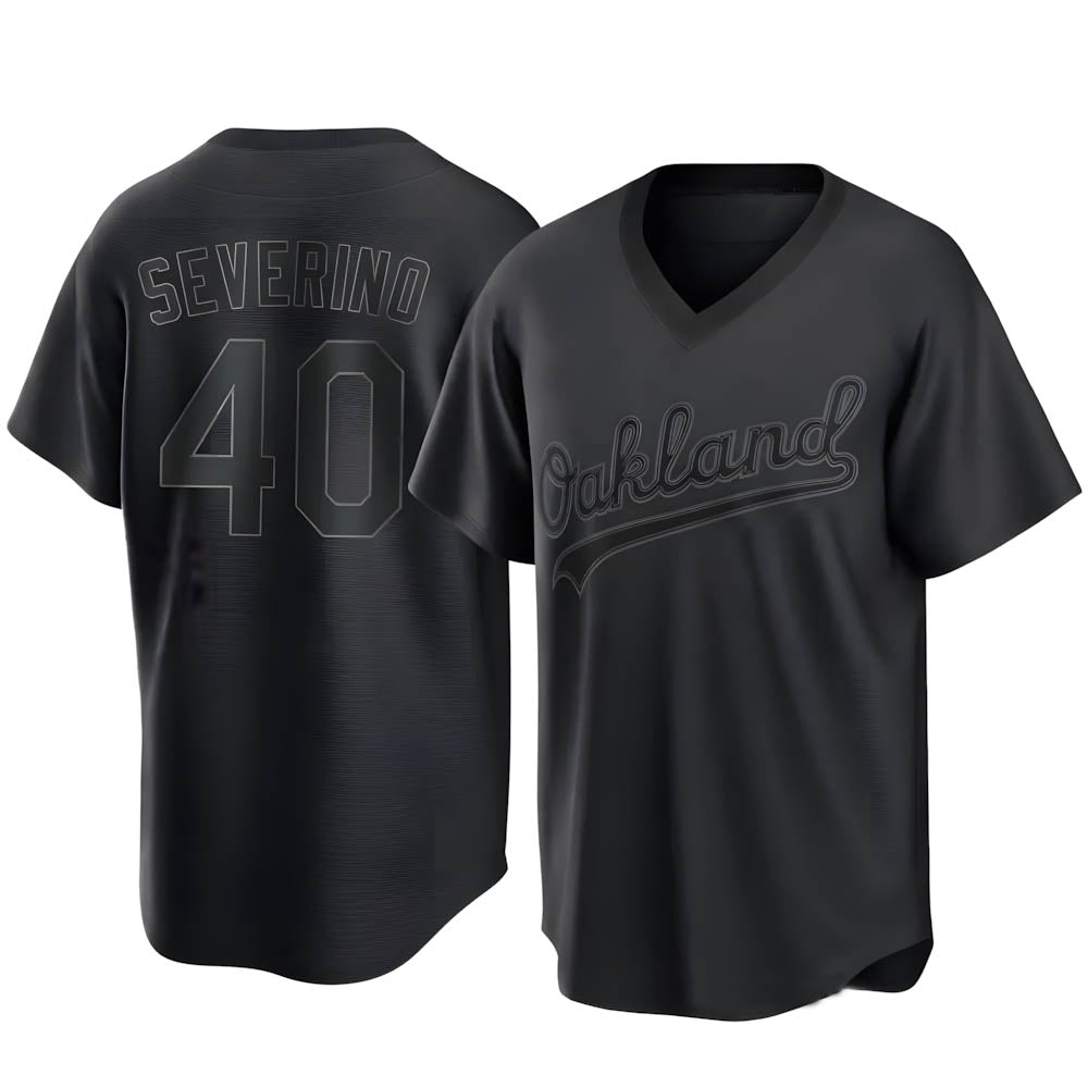 Fenge Athletics #40 Luis Severino player Black Replica Pitch Fashion Stitched Jersey