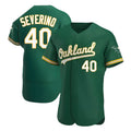 Fenge Athletics #40 Luis Severino player Green Authentic Kelly Alternate Stitched Jersey