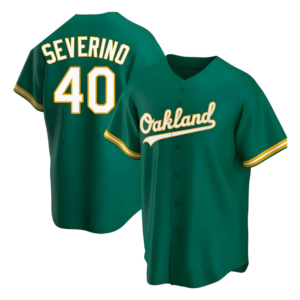 Fenge Athletics #40 Luis Severino player Green Replica Kelly Alternate Stitched Jersey