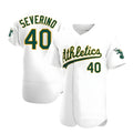 Fenge Athletics #40 Luis Severino player White Authentic Home Stitched Jersey