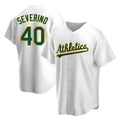Fenge Athletics #40 Luis Severino player White Replica Home Stitched Jersey