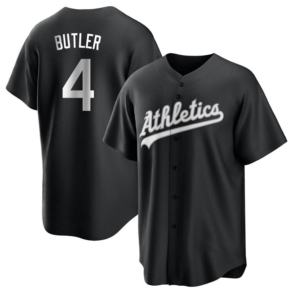 Fenge Athletics #4 Lawrence Butler player Black&White Replica Alternate Stitched Jersey