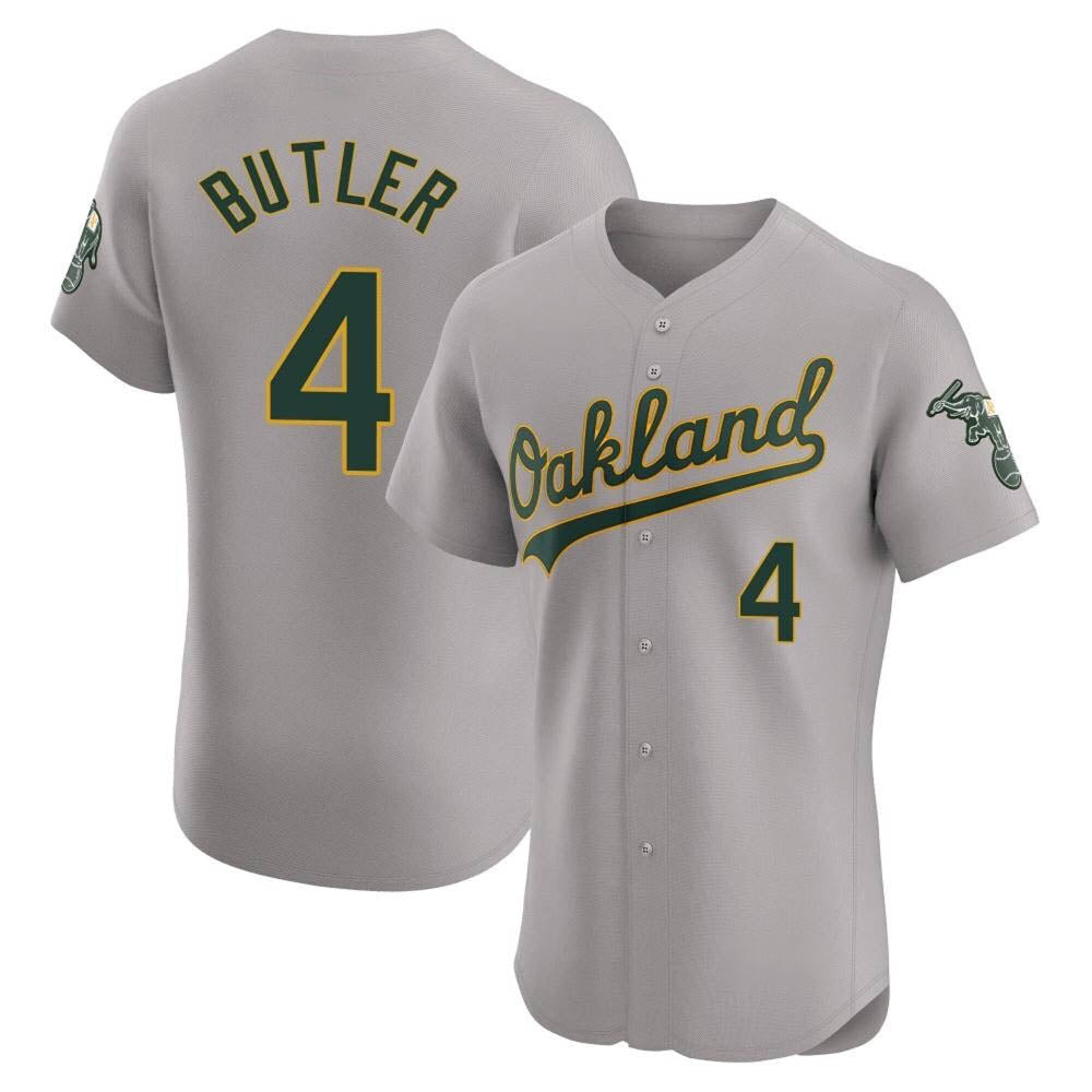 Fenge Athletics #4 Lawrence Butler player Gray Elite Road Stitched Jersey