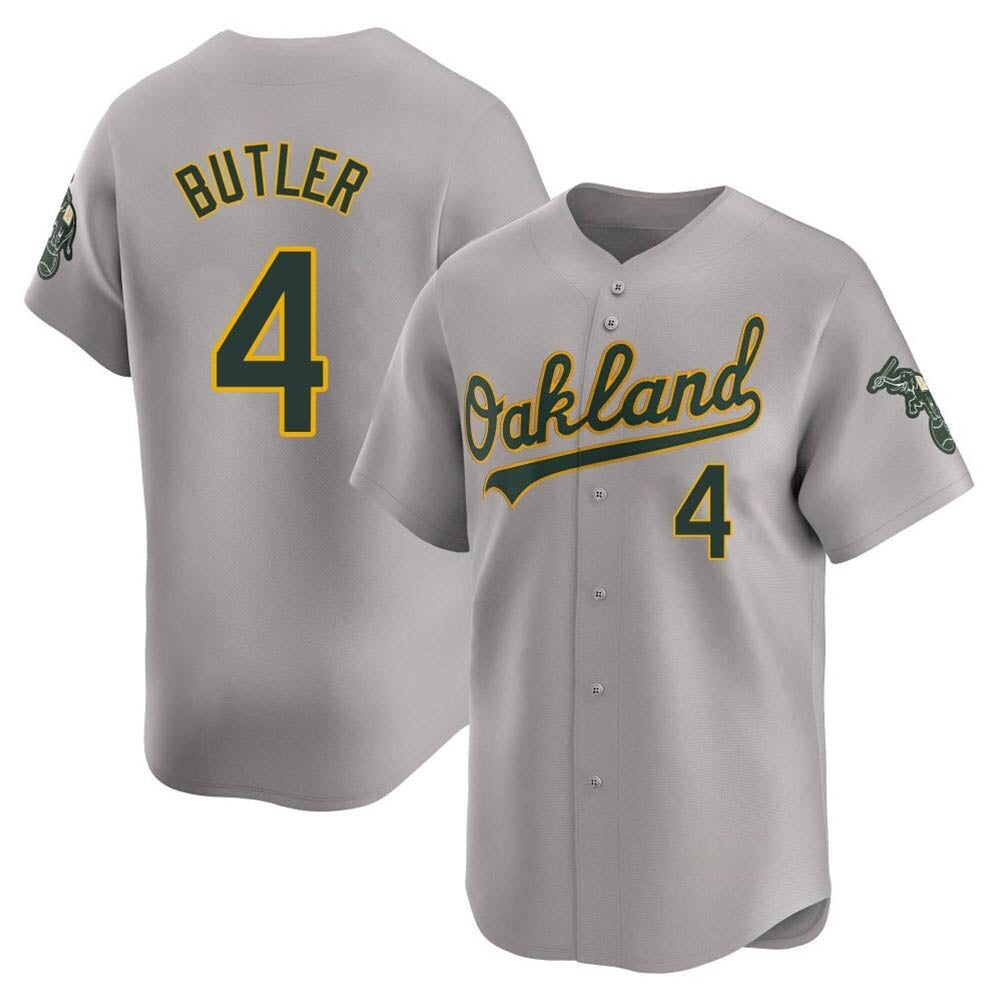 Fenge Athletics #4 Lawrence Butler player Gray Limited Away Stitched Jersey