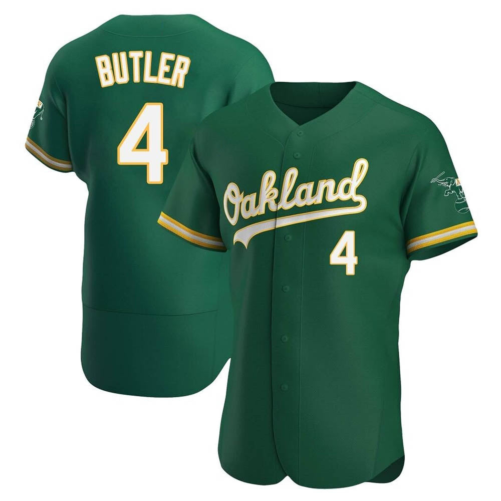 Fenge Athletics #4 Lawrence Butler player Green Authentic Kelly Alternate Stitched Jersey