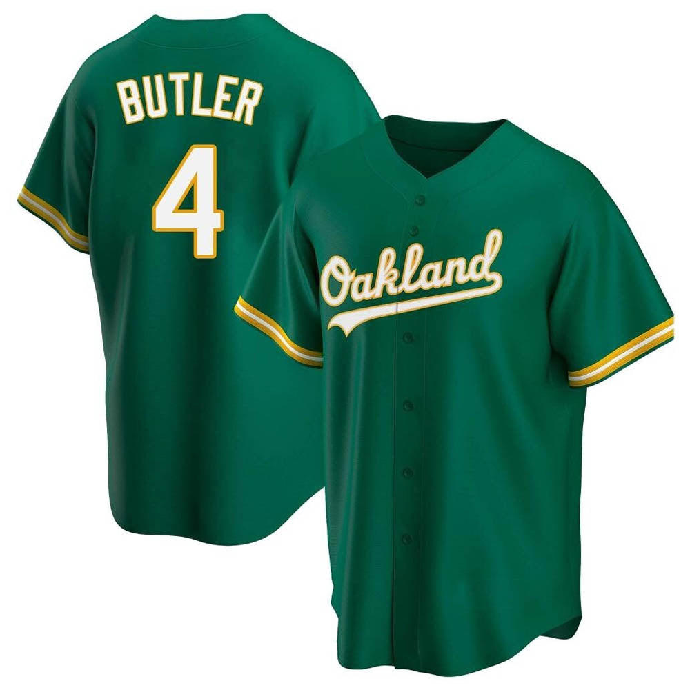 Fenge Athletics #4 Lawrence Butler player Green Replica Kelly Alternate Stitched Jersey