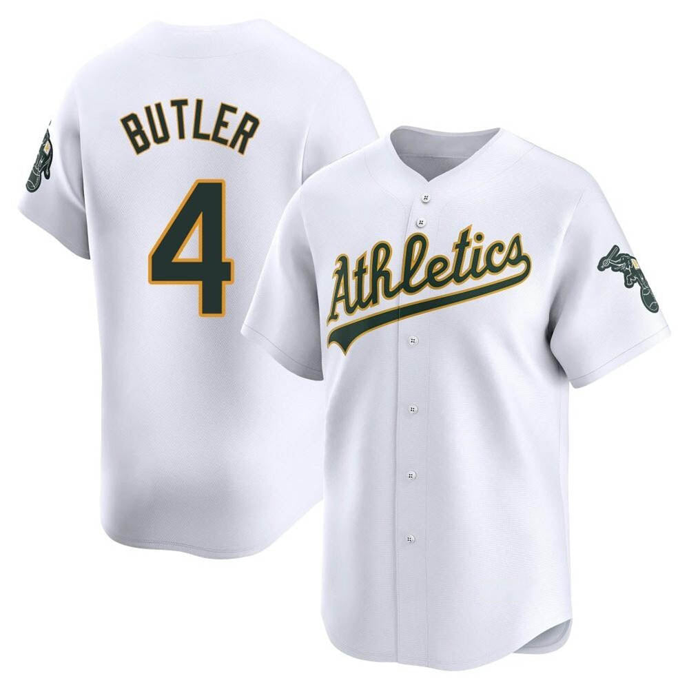 Fenge Athletics #4 Lawrence Butler player White Limited Home Stitched Jersey