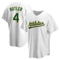 Fenge Athletics #4 Lawrence Butler player White Replica Home Stitched Jersey