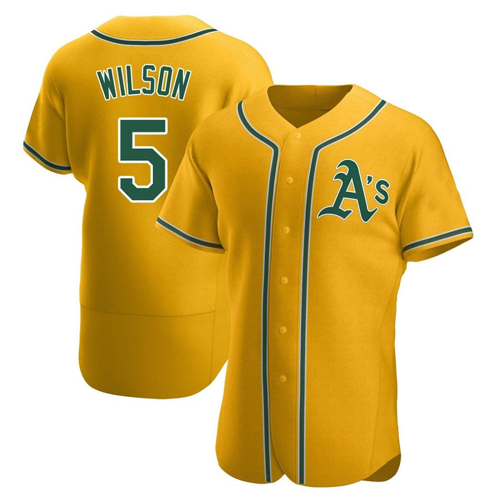 Fenge Athletics #5 Jacob Wilson Gold Authentic Alternate Stitched Jersey