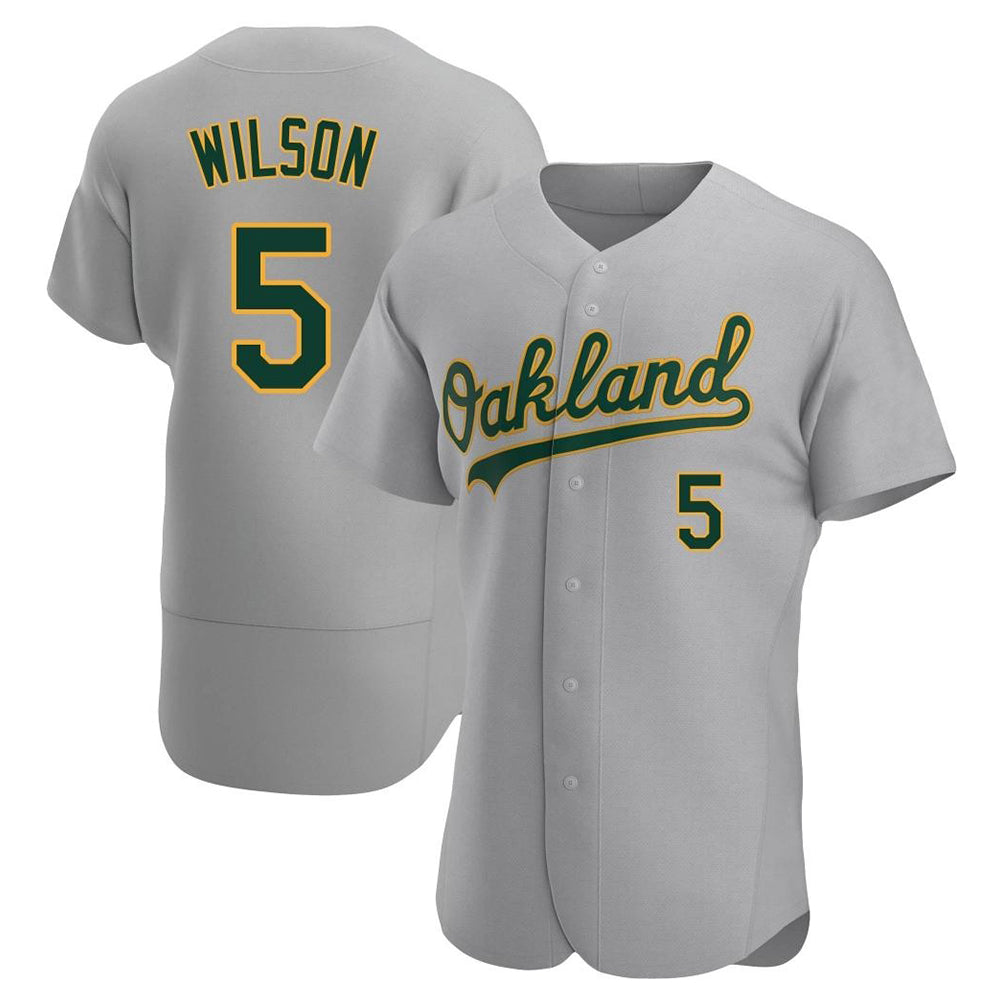 Fenge Athletics #5 Jacob Wilson Gray Authentic Road Stitched Jersey