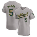 Fenge Athletics #5 Jacob Wilson Gray Elite Road Stitched Jersey