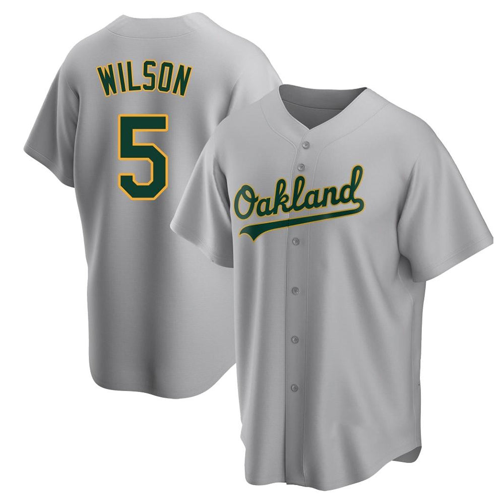 Fenge Athletics #5 Jacob Wilson Gray Replica Road Stitched Jersey
