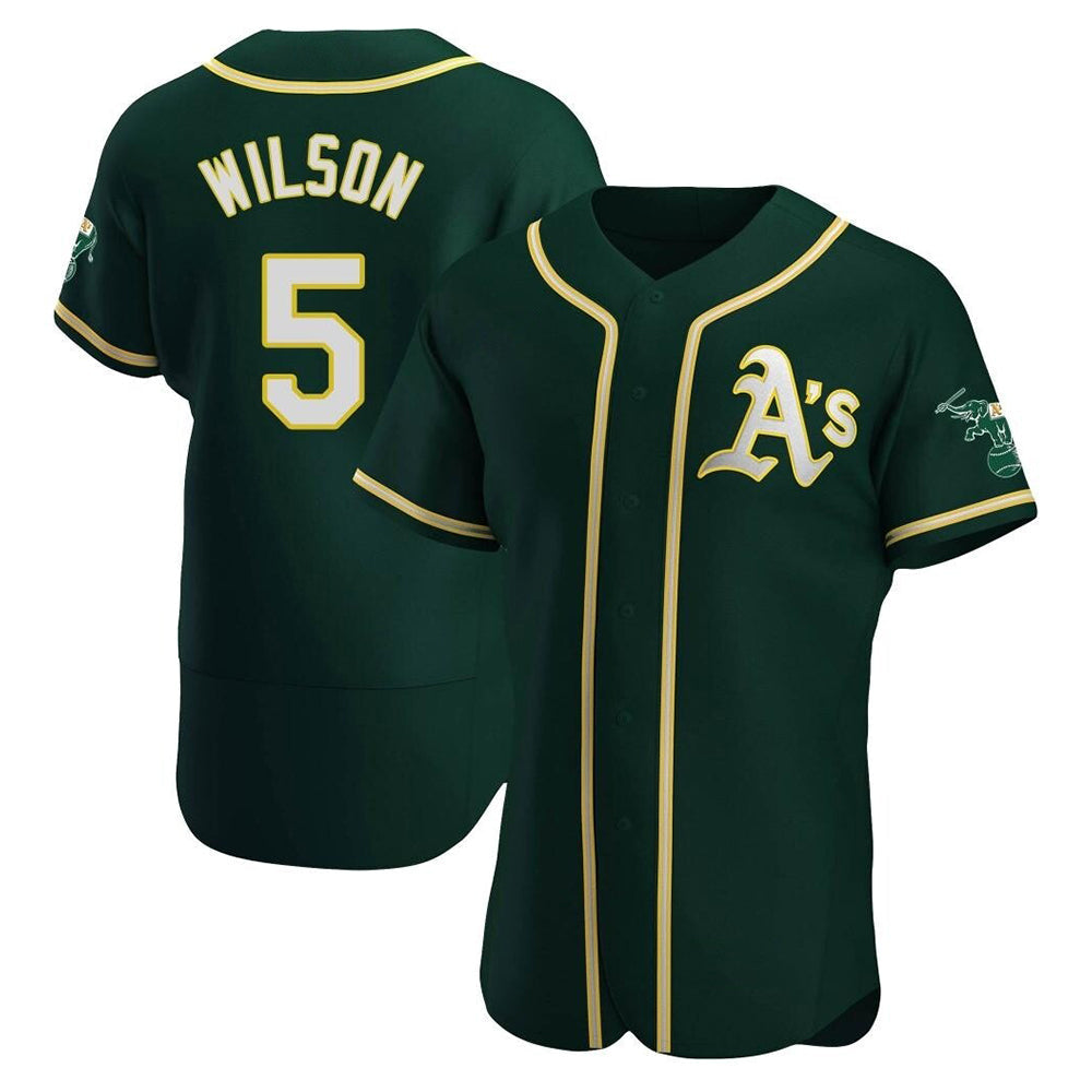 Fenge Athletics #5 Jacob Wilson Green Authentic Alternate Stitched Jersey
