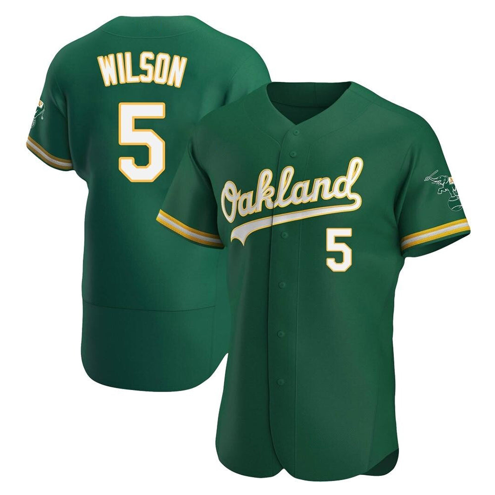 Fenge Athletics #5 Jacob Wilson Green Authentic Kelly Alternate Stitched Jersey
